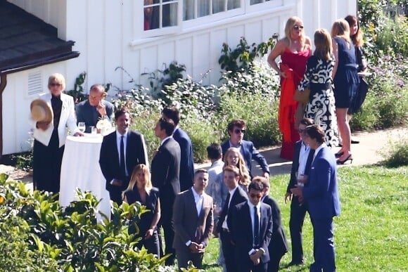 Vue aérienne des invités au mariage de K. Schwarzenegger et C. Pratt au Ranch de San Ysidro à Montecito au États-Unis, le 8 juin 2019 A