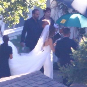 Arrivée de Katherine Schwarzenegger et Chris Pratt à leur mariage au Ranch de San Ysidro à Montecito, le 8 juin 2019