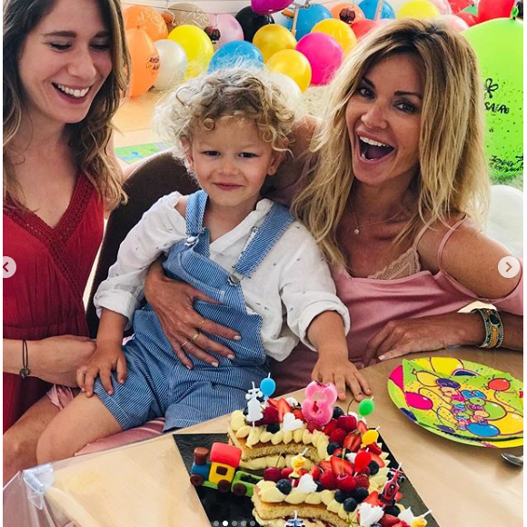 Ingrid Chauvin et son mari Thierry Peythieu célèbrent le troisième anniversaire de leur fils Tom lundi 10 juin 2019.