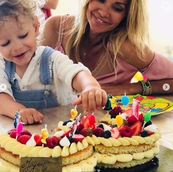 Ingrid Chauvin et son mari Thierry Peythieu célèbrent le troisième anniversaire de leur fils Tom lundi 10 juin 2019.