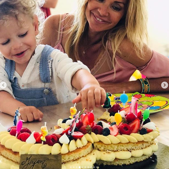 Ingrid Chauvin et son mari Thierry Peythieu célèbrent le troisième anniversaire de leur fils Tom lundi 10 juin 2019.