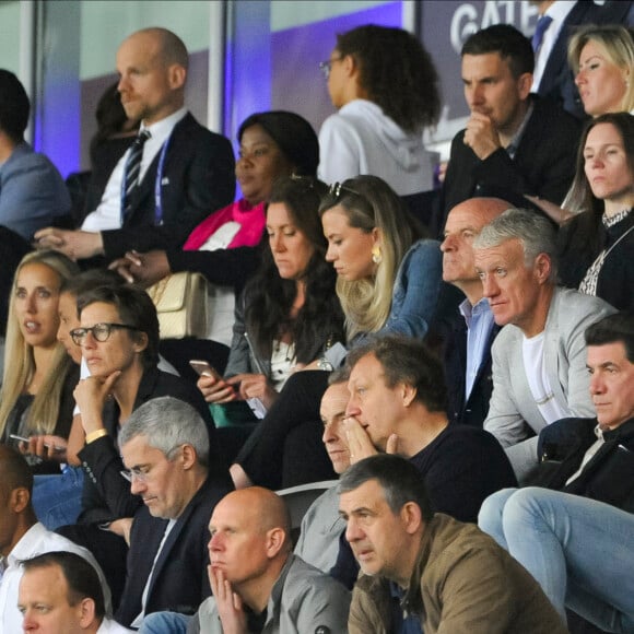 Guy Stéphan, Didier Deschamps (sélectionneur de l'équipe de France) dans les tribunes lors de la Coupe du monde féminine de football, Groupe A, France vs Norvège à Nice, France, le 12 juin 2019. La France a gagné 2-1. © Norbert Scanella/Panoramic/Bestimage