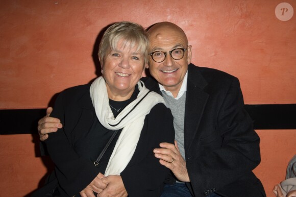 Mimie Mathy et son mari Benoist Gérard lors de la représentation du spectacle "Alex Lutz" à l'Olympia à Paris, le 8 février 2018. © Guirec Coadic/Bestimage