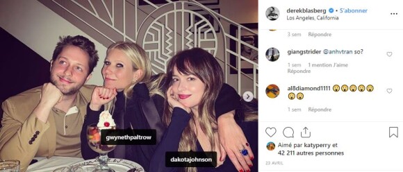 Dakota Johnson et Gwyneth Paltrow posent ensemble à un repas de Thanksgiving en avril 2019.
