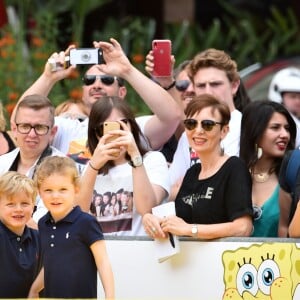 Le prince héréditaire Jacques et la princesse Gabriella de Monaco accompagnaient leur père le prince Albert de Monaco pour fêter le 20e anniversaire de Bob l'éponge, venu avec son ami Patrick l'étoile de mer, à l'occasion du 59e Festival de télévision de Monte-Carlo au Grimaldi Forum à Monaco le 16 juin 2019. © Bruno Bebert / Bestimage