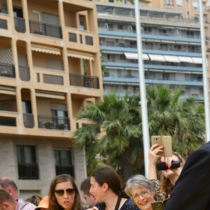 Le prince héréditaire Jacques et la princesse Gabriella de Monaco accompagnaient leur père le prince Albert de Monaco pour fêter le 20e anniversaire de Bob l'éponge, venu avec son ami Patrick l'étoile de mer, à l'occasion du 59e Festival de télévision de Monte-Carlo au Grimaldi Forum à Monaco le 16 juin 2019. © Bruno Bebert / Bestimage