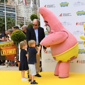 Le prince héréditaire Jacques et la princesse Gabriella de Monaco accompagnaient leur père le prince Albert de Monaco pour fêter le 20e anniversaire de Bob l'éponge, venu avec son ami Patrick l'étoile de mer, à l'occasion du 59e Festival de télévision de Monte-Carlo au Grimaldi Forum à Monaco le 16 juin 2019. © Bruno Bebert / Bestimage