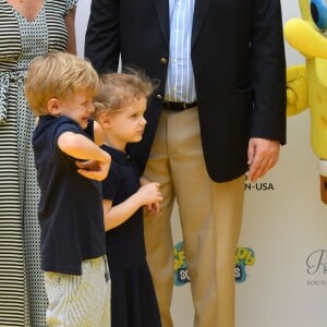 Le prince héréditaire Jacques et la princesse Gabriella de Monaco accompagnaient leur père le prince Albert de Monaco pour fêter le 20e anniversaire de Bob l'éponge, venu avec son ami Patrick l'étoile de mer, à l'occasion du 59e Festival de télévision de Monte-Carlo au Grimaldi Forum à Monaco le 16 juin 2019. © Bruno Bebert / Bestimage