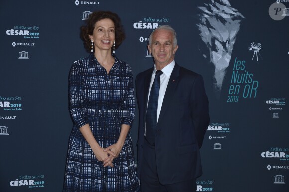 Audrey Azoulay et Alain Terzian - Photocall du 9e dîner de gala des Nuits En Or 2019 à l'Unesco à Paris, le 17 juin 2019. © Giancarlo Gorassini/Bestimage