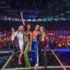 Emma Bunton, Mel B (Melanie Brown), Melanie C (Melanie Chisholm), Geri Horner (Geri Halliwell) - Les Spice Girls lors de leur dernier concert dans le cadre de leur tournée Spice World UK au stade de Wembley à Londres, Royaume Uni, le 15 juin 2019.