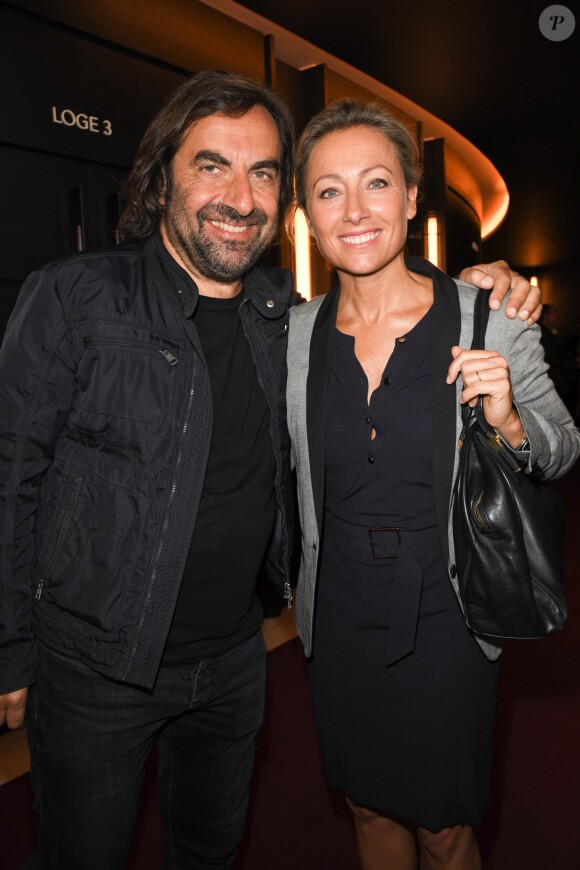André Manoukian et Anne-Sophie Lapix lors de la conférence de presse de France 2 au théâtre Marigny à Paris le 18 juin 2019 © Coadic Guirec / Bestimage