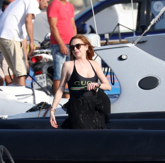 Exclusif - Lindsay Lohan est de retour sur l'île de Mykonos, pour ses vacances d'été, le 17 juin 2019.