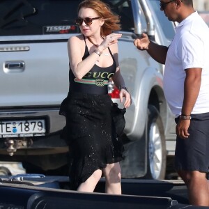 Exclusif - Lindsay Lohan est de retour sur l'île de Mykonos, pour ses vacances d'été, le 17 juin 2019.