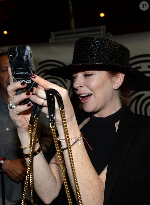 Lindsay Lohan à la soirée "White Coffee Party", avec aux platines, Virgil Abloh (fondateur et designer de Off White) et Black Coffee, au club "The Key" lors de la Fashion Week de Paris (PFW), le 27 septembre 2018. © Veeren/CVS/Bestimage