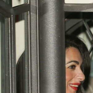 George Clooney et sa femme Amal vont dîner au restaurant "Gatto Nero" à Cernobbio (Italie), le 20 juin 2019.