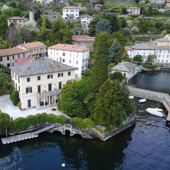 Le couple Clooney reçoit les Obama dans sa villa en Italie - Vue aérienne de la Villa d'Oleandra, appartenant à l'acteur américain George Clooney à Laglio sur le Lac de Côme, Italie, le 2 avril 2017.