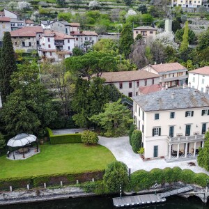 Le couple Clooney reçoit les Obama dans sa villa en Italie - Vue aérienne de la Villa d'Oleandra, appartenant à l'acteur américain George Clooney à Laglio sur le Lac de Côme, Italie, le 2 avril 2017.