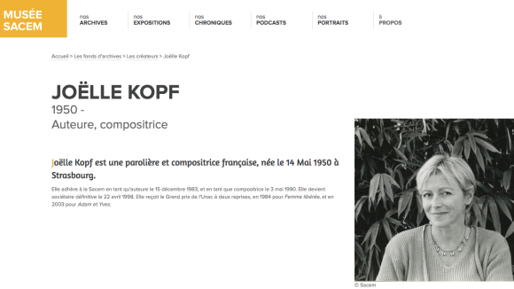 Joëlle Kopf : La parolière de "Femme libérée" est morte