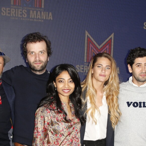Marysole Fertard, Alexandre Brasseur, Mathieu Alexandre, Rani Bheemuck, Solène Hébert, Mayel Elhajaoui et Ingrid Chauvin de la série "Demain nous appartient" - 10ème édition du Festival Series Mania à Lille, le 23 mars 2019. © Christophe Aubert via Bestimage