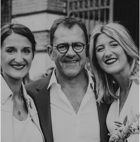 Michel Sarran avec ses filles Emma et Camille, le 12 avril 2019