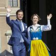 Le prince Carl Philip et la princesse Sofia de Suède au palais royal pour l'inauguration matinale de la célébration de la Fête nationale à Stockholm le 6 juin 2019.