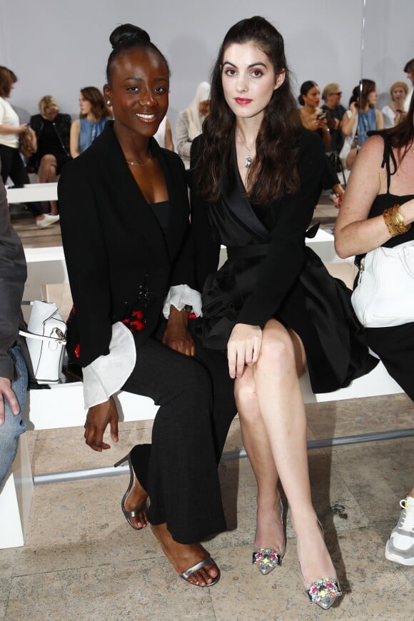 Assa Sylla et Claire Chust assistent au défilé de mode Haute-Couture automne-hiver 2019/2020 "Georges Chakra" au Palais de Tokyo à Paris. Le 1er juillet 2019