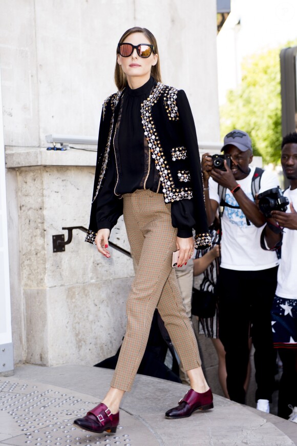 Olivia Palermo arrive au défilé de mode Haute-Couture 2019/2020 "Elie Saab" au Palais de Tokyo à Paris. Le 3 juillet 2019