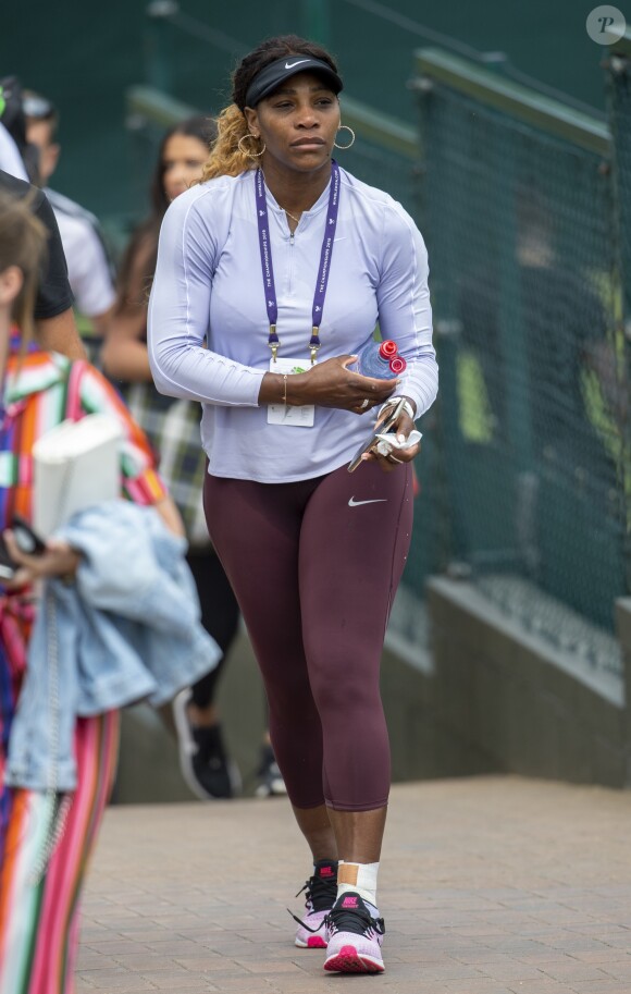 Serena Williams lors du tournoi de Wimbledon 2019 à Londres, Royaume Uni, le 3 juillet 2019.  Wimbledon Tennis Championships at the All England Lawn Tennis and Croquet Club in London, UK on July 3, 2019.03/07/2019 - Londres