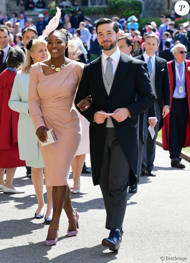Serena Williams et Alexis Ohanian - Les invités arrivent à la chapelle St. George pour le mariage du prince Harry et de Meghan Markle au château de Windsor, Royaume Uni, le 19 mai 2018.