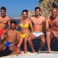 Zinédine Zidane avec sa femme Véronique, les trois enfants Enzo, Luca et Théo, et son neveu Driss en vacances à Ibiza le 22 juin 2018.