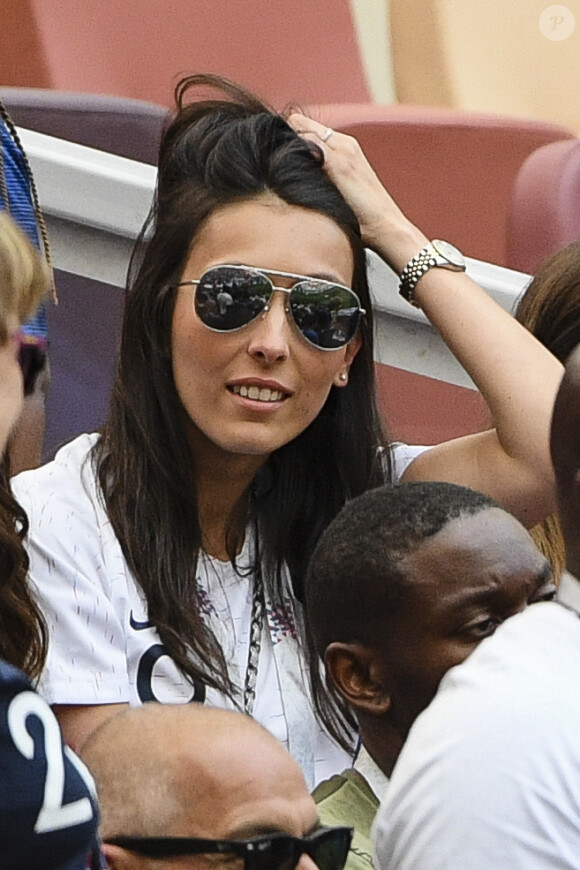 Jennifer Giroud (femme d'Olivier Giroud) - Célébrités dans les tribunes lors du match de coupe du monde opposant la France au Danemark au stade Loujniki à Moscou, Russia, le 26 juin 2018. Le match s'est terminé par un match nul 0-0. © Pierre Perusseau/Bestimage