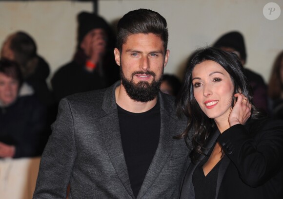 Olivier Giroud et sa femme Jennifer Giroud à la première de ‘I Am Bolt' à The Odeon à Leicester Square à Londres, le 28 novembre 2016 © Ferdaus Shamim via Zuma/Bestimage28/11/2016 - Londres