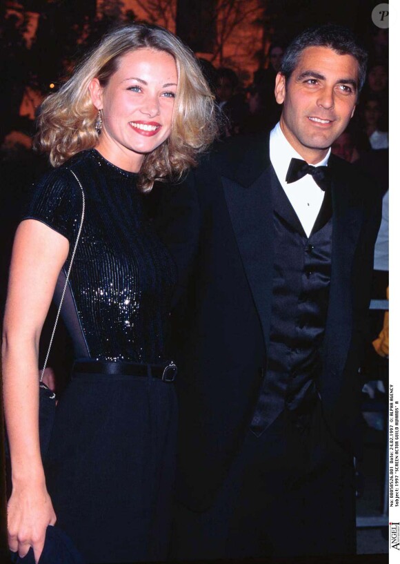 George Clooney et Celine Balitran le 24 février 1997.