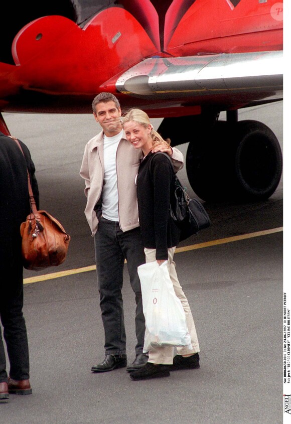 George Clooney et Celine Balitran à Paris le 24 juin 1997.