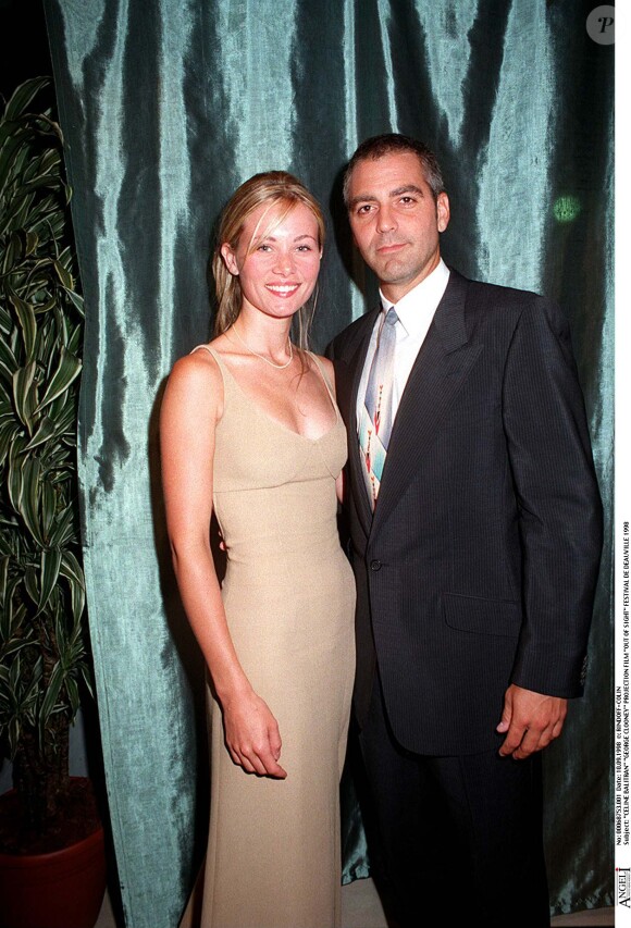 George Clooney et Celine Balitran à Deauville le 10 septembre 1998.