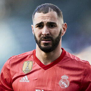 Karim Benzema lors du match de football de La Liga opposant le Real Sociedad au Real Madrid au Deportivo Alavés au stade Anoeta à Saint-Sébastien, Espagne, le 12 mai 2019.