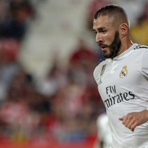 Karim Benzema du Real Madrid - Match du Real Madrid contre le FC Gérone au Stade municipal de Montilivi à Gérone en Espagne, le 26 aout 2018.