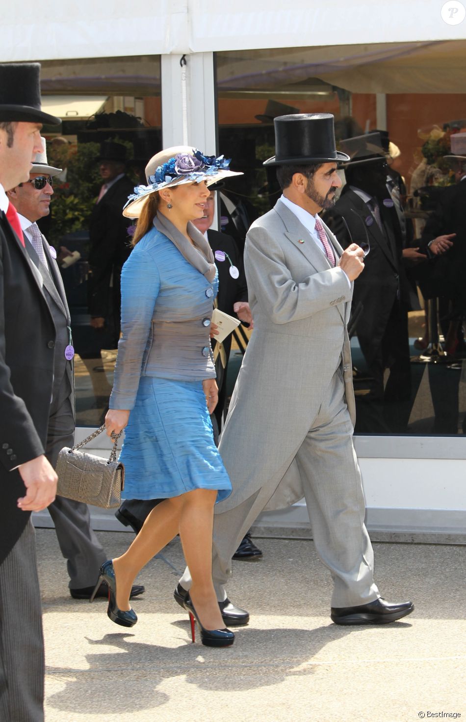 La princesse Haya de Jordanie et le cheik Mohammed Bin Rashid Al Maktoum le 15 juin 2010 à Ascot