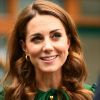 Catherine (Kate) Middleton, duchesse de Cambridge arrivent à Wimbledon pour la finale féminine à Londres, le 13 juillet 2019.