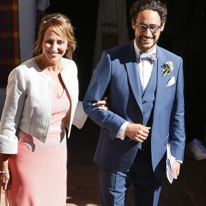 Ségolène Royal - Mariage de Thomas Hollande et de la journaliste Emilie Broussouloux l'église de Meyssac en Corrèze, près de Brive, ville d'Emiie. Le 8 Septembre 2018. © Patrick Bernard-Guillaume Collet / Bestimage