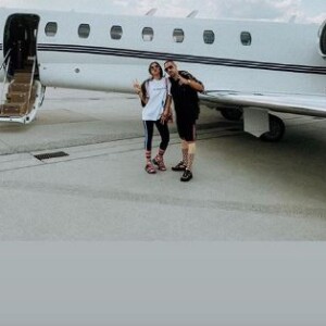 Franck Ribéry avec sa fille Hiziya qui a fêté ses 14 ans le 18 juillet 2019.