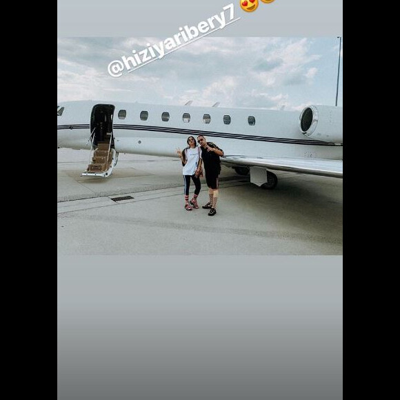 Franck Ribéry avec sa fille Hiziya qui a fêté ses 14 ans le 18 juillet 2019.
