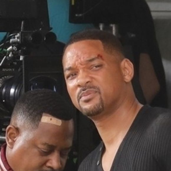 Martin Lawrence et Will Smith sur le tournage du film Bad Boys 3 à Miami, le 4 avril 2019