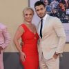 Britney Spears et son compagnon Sam Asghari à la première de "Once Upon a Time... in Hollywood" à Los Angeles, le 22 juillet 2019.