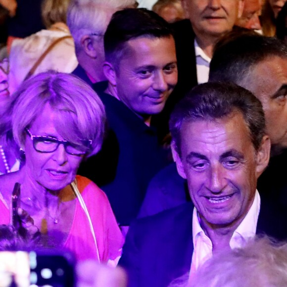Semi-exclusif - Nicolas Sarkozy - Carla Bruni-Sarkozy en concert au théâtre de Verdure du Grand Jardin à Le Lavandou le 23 juillet 2019. © Dominique Jacovides-Cyril Moreau/Bestimage