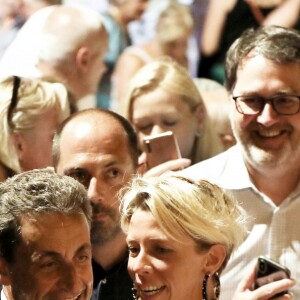 Semi-exclusif - Renaud Muselier, Nicolas Sarkozy - Carla Bruni-Sarkozy en concert au théâtre de Verdure du Grand Jardin à Le Lavandou le 23 juillet 2019. © Dominique Jacovides-Cyril Moreau/Bestimage