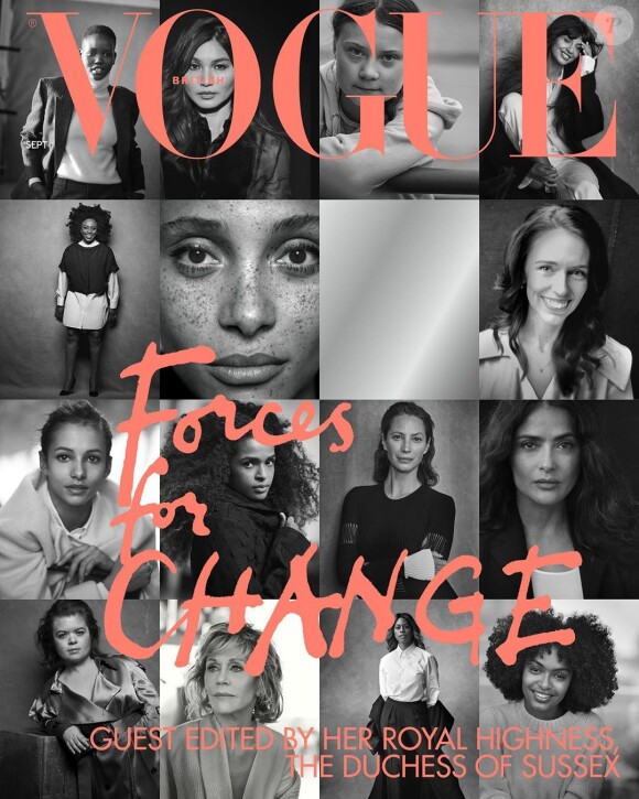 Couverture du Vogue britannique de septembre 2019, dont la duchesse Meghan de Sussex était la rédactrice en chef invitée.