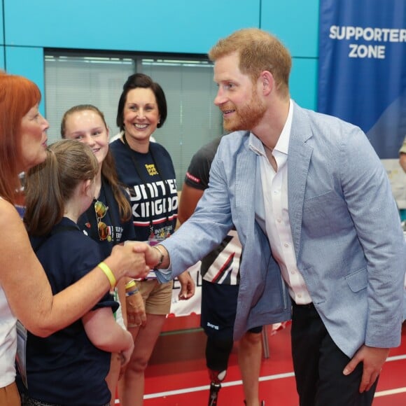 Le prince Harry, duc de Sussex, lors des "Invictus UK Trials" à l'"English Institute of Sport" à Sheffield. Le 25 juillet 2019