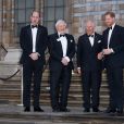 Le prince William, duc de Cambridge, Sir David Attenborough, le prince Charles, prince de Galles, le prince Harry, duc de Sussex, à la première de la série Netflix "Our Planet" au Musée d'Histoires Naturelles à Londres, le 4 avril 2019.