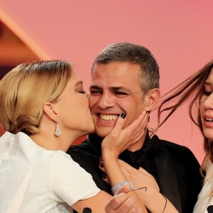 Lea Seydoux, Abdellatif Kechiche (Palme d'Or pour "La vie d'Adele") et Adele Exarchopoulos - Ceremonie de cloture du 66eme festival du film de Cannes. Le 26 mai 2013